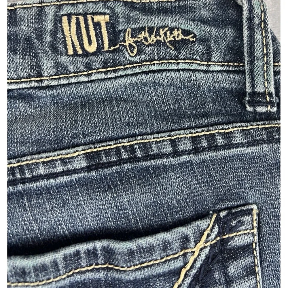 KUT Jeans Women's 12 Blue Katy Boyfriend Straight‎ Leg